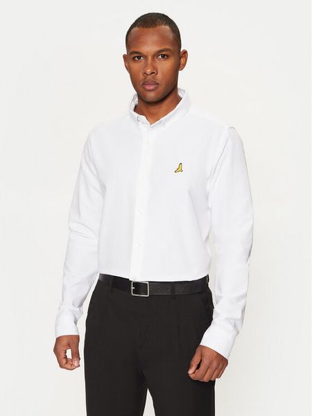 Brave Soul Koszula MSH-230CLAUDIANB Biały Slim Fit. Białe koszule męskie Brave Soul, m, bez wzorów, z bawełny, bez kołnierzyka, bez ramiączek. Za 149.99 zł.