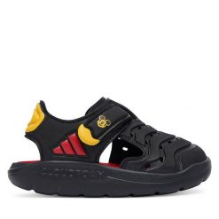 Sandały adidas. Czarne sandały chłopięce Adidas, bez zapięcia. Za 179.99 zł.