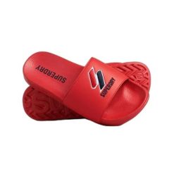 Klapki damskie Superdry Core. Czerwone klapki damskie Superdry., bez wzorów, z materiału, bez obcasa. Za 128.00 zł.