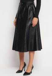 Czarna Spódnica z Ekoskóry o Rozkloszowanym Kroju z Wysokim Stanem Evidas. Czarne spódnice damskie Born2be, s, bez wzorów, eleganckie, z podwyższonym stanem, midi, rozkloszowane. Za 89.99 zł.