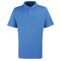 Męska Koszulka Polo Press Stud Work. Niebieskie koszulki polo męskie PREMIER, m, bez wzorów, z bawełny, bez ramiączek. Za 99.99 zł.