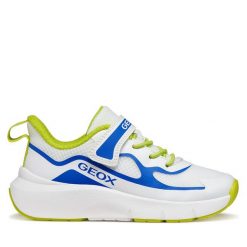 Sneakersy Geox. Białe trampki i tenisówki chłopięce Geox, bez wzorów, bez zapięcia. Za 209.99 zł.