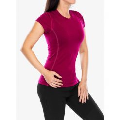 Koszulka termoaktywna damska Sensor Merino Active Tee S/S. Fioletowe koszulki sportowe damskie Sensor, s, bez wzorów, bez kołnierzyka, bez ramiączek. Za 270.99 zł.