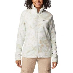 Damska bluza polarowa Columbia Fast Trek z nadrukiem. Białe bluzy damskie Columbia, s, bez wzorów, z polaru, bez kaptura. Za 269.00 zł.