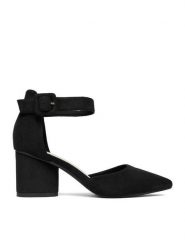 DeeZee Czółenka CEO-112233 Czarny. Czarne czółenka damskie DeeZee, bez wzorów, z materiału, bez obcasa, bez zapięcia. Za 139.99 zł.