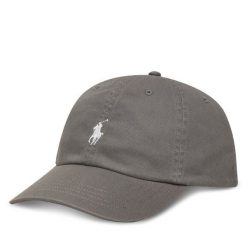 Czapka z daszkiem Polo Ralph Lauren. Szare czapki i kapelusze damskie Polo Ralph Lauren, bez wzorów. Za 229.99 zł.