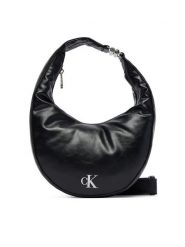 Calvin Klein Torebka Buckle Convertible Small Hobo LV04F3512G Czarny. Czarne torebki do ręki damskie Calvin Klein, bez wzorów, ze skóry, bez dodatków. Za 529.99 zł.