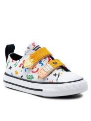 Converse Trampki Chuck Taylor All Star Easy-On Doodles A07219C Biały. Białe trampki i tenisówki chłopięce Converse, bez wzorów, z materiału, retro, bez zapięcia. Za 159.99 zł.