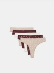 Majtki stringi 5 pack - wielobarwny. Stringi damskie Sinsay, l, bez wzorów, z bawełny. Za 35.99 zł.