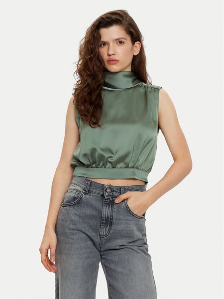 HUGO Bluzka Canile-1 50530475 Zielony Regular Fit. Zielone bluzki damskie Hugo, bez wzorów, z syntetyku, bez kołnierzyka, bez ramiączek. Za 359.99 zł.