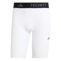 Szorty adidas Techfit. Białe szorty męskie Adidas, s, bez wzorów, z materiału. Za 143.55 zł.