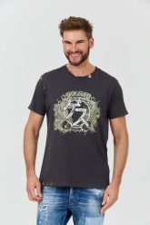 GUESS Szary t-shirt Japanese Ideog. Szare t-shirty męskie Guess, l, z aplikacjami, bez kołnierzyka. W wyprzedaży za 113.99 zł.