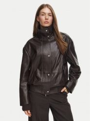 BOSS Kurtka skórzana Savani 50567628 Brązowy ciemny Regular Fit. Brązowe kurtki damskie Boss, bez wzorów, ze skóry, bez kaptura. Za 2,899.00 zł.
