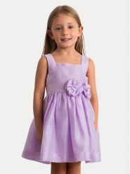 Mayoral Sukienka elegancka 3916 Fioletowy Regular Fit. Fioletowe sukienki dla dziewczynek Mayoral, bez wzorów, ze lnu, eleganckie, bez ramiączek. Za 232.99 zł.