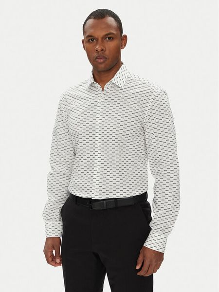 HUGO Koszula Kenno 50544929 Biały Slim Fit. Białe koszule męskie Hugo, m, bez wzorów, z bawełny, bez kołnierzyka, bez ramiączek. Za 243.99 zł.