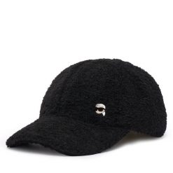 Czapka z daszkiem KARL LAGERFELD. Czarne czapki i kapelusze damskie KARL LAGERFELD, bez wzorów. Za 339.99 zł.