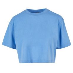 Krótka Koszulka Damska Oversize Crop. Niebieskie t-shirty damskie Urban Classics, xl, bez wzorów, sportowe, bez kołnierzyka. Za 54.99 zł.