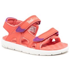 Sandały Timberland. Czerwone sandały dziewczęce Timberland, bez zapięcia. Za 219.99 zł.