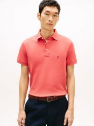 Tommy Hilfiger koszulka polo Mężczyźni Bawełna czerwony, XXL. Czerwone koszulki polo męskie Tommy Hilfiger, m, bez wzorów, z bawełny, bez kołnierzyka, bez ramiączek. Za 279.95 zł.