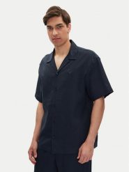 Emporio Armani Koszula EM000593 AF12356 UB102 Granatowy Regular Fit. Niebieskie koszule męskie Emporio Armani, m, bez wzorów, z wiskozy, bez kołnierzyka, bez ramiączek. Za 369.99 zł.