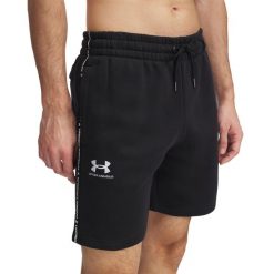 Spodenki Męskie Sportowe Under Armour Na Co Dzień Fleece Short Taping. Czarne krótkie spodenki sportowe męskie Under Armour, l, bez wzorów, z materiału, na fitness i siłownię. Za 215.70 zł.