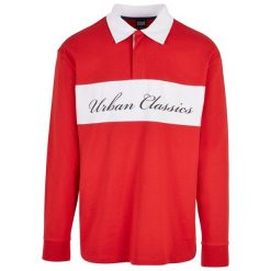 Oversized rugby polo Urban Classics. Czerwone koszulki polo męskie Urban Classics, m, bez wzorów, bez ramiączek. Za 206.00 zł.