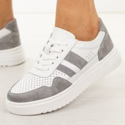 Białe skórzane półbuty damskie Cambell 40343. Białe obuwie sportowe damskie Cambell, bez wzorów, z dresówki. Za 219.00 zł.