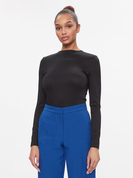 JDY Bluzka Filipa 15305339 Czarny Slim Fit. Czarne bluzki damskie JDY, xs, bez wzorów, z syntetyku, bez kołnierzyka, bez ramiączek. Za 99.99 zł.