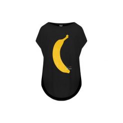 TUNIKA SILLY BANANA. Czarne tuniki damskie Mozcau, z nadrukiem. Za 159.00 zł.