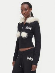 Juicy Couture Kardigan JCWAS226309 Czarny Regular Fit. Czarne swetry damskie Juicy Couture, xxs, bez wzorów, z syntetyku, bez kołnierzyka, bez ramiączek, bez kaptura. Za 499.99 zł.