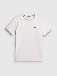 4F T-shirt regular gładki męski - biały L. Białe t-shirty męskie 4f, l, bez wzorów, z bawełny, bez kołnierzyka. Za 79.99 zł.
