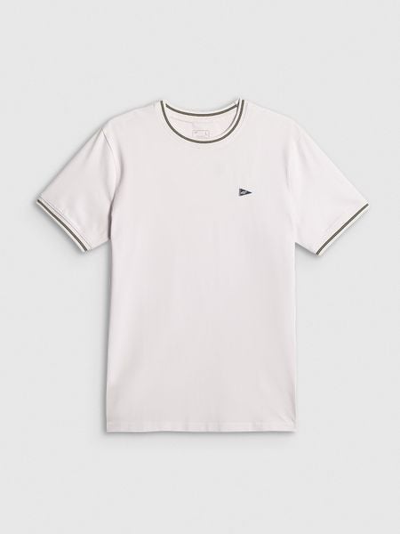 4F T-shirt regular gładki męski - biały L. Białe t-shirty męskie 4f, l, bez wzorów, z bawełny, bez kołnierzyka. W wyprzedaży za 59.99 zł.