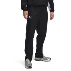 Under Armour UA RIVAL WVN WINDBREAKER PNT Spodnie męskie. Czarne spodnie sportowe męskie Under Armour, m, bez wzorów, z materiału, na fitness i siłownię. W wyprzedaży za 167.99 zł.