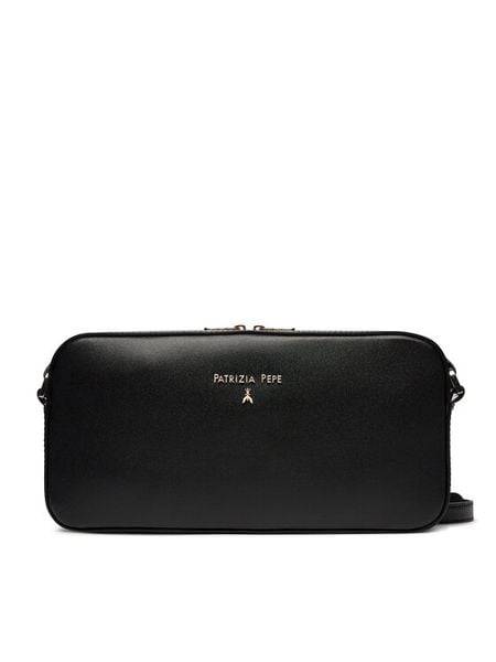 Patrizia Pepe Torebka 8B0136/L061-K103 Czarny. Czarne listonoszki damskie Patrizia Pepe, bez wzorów, ze skóry, bez dodatków. Za 579.99 zł.