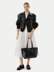 Calvin Klein Torebka Woven Medium Carryall LV04F3548G Czarny. Czarne torebki do ręki damskie Calvin Klein, bez wzorów, ze skóry, bez dodatków. Za 699.99 zł.