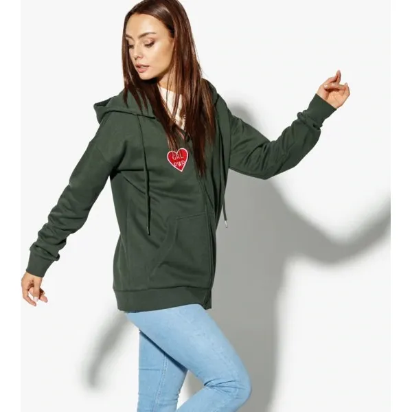 Confront Bluza Demi , zielony, rozmiar L. Zielone bluzy damskie Confront, l, z aplikacjami, z bawełny, z kapturem. W wyprzedaży za 69.99 zł.