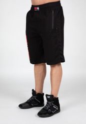 Augustine Stara szkoła Szorty - Czarny/Czerwony. Czarne krótkie spodenki sportowe męskie GORILLA WEAR, l, bez wzorów, z materiału, na fitness i siłownię. Za 209.00 zł.