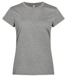 Clique Basic Active-T Women koszulka z interlock 100% poliester – Grey Melange. Szare t-shirty damskie CLIQUE, m, bez wzorów, z dzianiny, bez kołnierzyka. Za 103.52 zł.