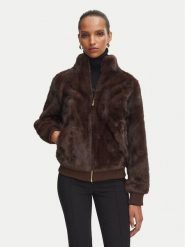 Rinascimento Futro CFC0128524003 Brązowy ciemny Regular Fit. Brązowe płaszcze damskie Rinascimento, xs, bez wzorów, z futra, bez kaptura. Za 764.99 zł.