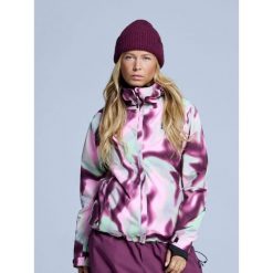 Kurtka narciarska damska - Arty - Ocieplana 2L - Tie-dye różowym i wielokolorowy. Zielone kurtki damskie POEDERBAAS, l, bez wzorów, z materiału, bez kaptura, narciarskie. Za 915.52 zł.