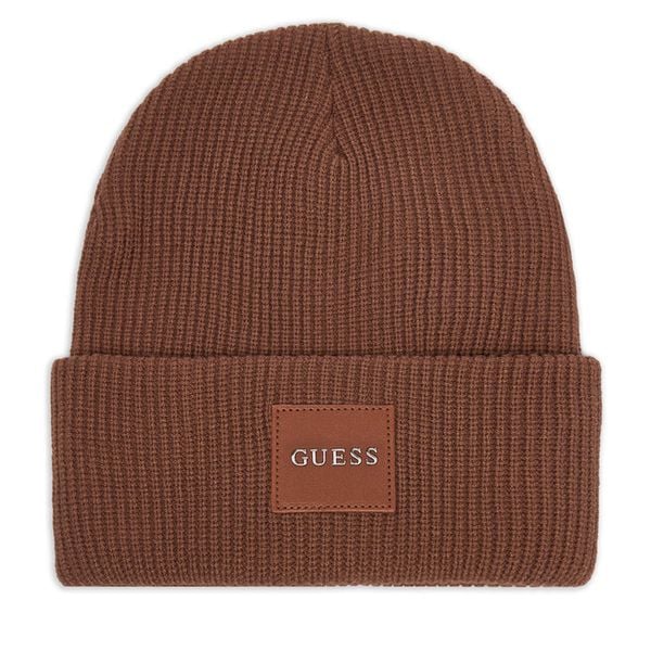 Czapka Guess. Brązowe czapki i kapelusze damskie Guess, na zimę, z aplikacjami. Za 154.99 zł.