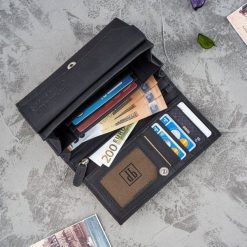 Paolo Peruzzi Portfel damski skórzany vintage T-44-BL. Portfele damskie Paolo Peruzzi, bez wzorów. Za 117.51 zł.