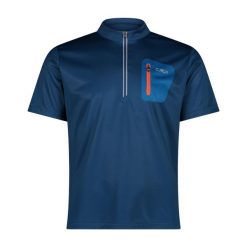 Koszulka męska turystyczna CMP 35N6827. Niebieskie koszulki sportowe męskie CMP, m, bez wzorów, z materiału, bez kołnierzyka, bez ramiączek, rowerowe. Za 174.31 zł.