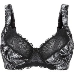 Biustonosz "minimizer" bonprix czarno-biały z nadrukiem. Biustonosze marki bonprix. Za 54.99 zł.