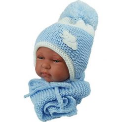 Czapka niemowlęca z szalikiem CZ+S 045C niebieska. Czapki dla dzieci marki Proman. Za 40.78 zł.