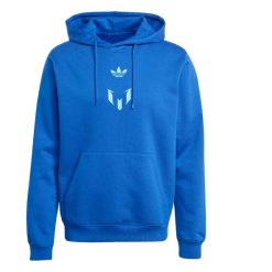 Bluza adidas Messi. Niebieskie bluzy męskie Adidas, bez wzorów, bez kaptura. W wyprzedaży za 293.00 zł.