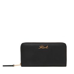 Portfel KARL LAGERFELD. Czarne portfele damskie KARL LAGERFELD, bez wzorów. Za 649.99 zł.