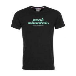 T-shirt Peak Mountain Cosmo. Czarne t-shirty męskie Peak Mountain, m, bez wzorów, casualowe, bez kołnierzyka. W wyprzedaży za 101.00 zł.