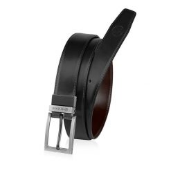 Dwustronny pasek z klamrą obrotową ELITE BETLEWSKI® czarno-brazowy 100-cm. Brązowe paski damskie bez wzorów. Za 67.65 zł.