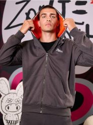 Bluza Zombie Dash - szary. Szare bluzy męskie Sinsay, l, bez wzorów, z kapturem. Za 49.99 zł.